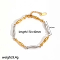 Collana minimalista in acciaio inossidabile placcato oro 18k con pesci bicolore da donna - Bracciale Bicolore Oro e Argento (TB3534-M)