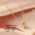 Golden Leo zodiac pendant necklace with 45+5cm chain on silk fabric background - Leo