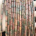 Natural dragon blood jasper stone 4x13mm cylinder tube beads for jewelry making - 4x13mm Tube/Strand / Natural Picasso Jasper