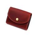 Portefeuille vintage en cuir crazy horse marron rouge avec boucle et fentes accordéon - Rouge Vin Crazy Horse