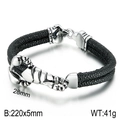 Bracelet pour homme en cuir tressé noir avec breloque scorpion et fermoir acier inoxydable 316L - Style Scorpion (KB70657-BD)