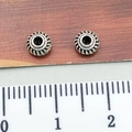 8mm silver Tibetan spacers with woven texture for DIY jewelry making and bracelet design - Woven Texture Spacer Bead