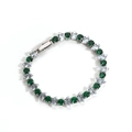 Dettaglio del bracciale in argento con pietre verdi tonde e zirconi bianchi taglio marquise - Stile 2 / Placcato Argento Zircone Verde Scuro