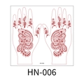 Temporary henna tattoo sticker brown red hand lace design waterproof body art sticker - 220X210MM / HN-006