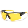 Sport cycling glasses with yellow lenses and black-yellow frame for night vision - Large Frame Sports Style (89413) / Black Frame Night Vision
