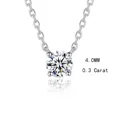 S925 sterling silver necklace with a 0.3 carat 4.0mm round moissanite solitaire pendant - Four Prong Moissanite (FDDZ-073) / 4MM/0.3 Carat
