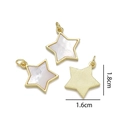 Pendentif étoile en cuivre doré avec nacre, taille 1,8cm x 1,6cm, pour colliers DIY - Pendentif Étoile