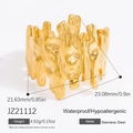 Irregular liquid metal style stainless steel ring in 18k gold plated finish for women - Fluid Lava Irregular Shape (JZ21112)