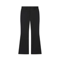 Détail à plat d'un pantalon évasé noir avec des lignes épurées sur fond blanc - XS / Pantalon Noir