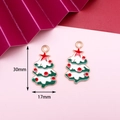 Christmas tree alloy enamel charm with red star for DIY festive jewelry making 30x17mm - Christmas Tree 32