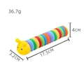 Colorful jointed 17.5cm slug sensory toy for stress relief with yellow head segments - Caterpillar / Round Head Caterpillar [Yellow]