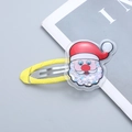 Kids Santa Claus snap clip with colorful moving sequins and yellow ribbon wrap - Yellow Santa