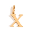 Elegant gold letter X pendant charm with round bail for DIY jewelry and necklaces - Letter X (Rose Gold)