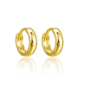 S925 sterling silver huggie earrings with polished gold finish in a minimalist round design - ID 8mm OD 11mm / Gold