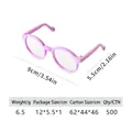 Bright pink round pet sunglasses for dogs and cats with 9cm wave textured frames - Purple Round Frame