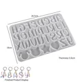 Moule en silicone pour 26 lettres majuscules et porte-clés en résine DIY, 26,5x19cm - Moule Alphabet Style 5