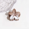 Dulce pinza para el pelo flor de 4cm degradado café, diseño elegante de 5 pétalos de resina - Degradado Blanco Marrón