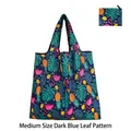 Borsa spesa pieghevole blu navy con stampa fenicottero in misura media - Medio - Foglie Moda Blu Scuro