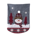 Funda de silla de Navidad gris con muñeco de nieve bordado y detalles de cuadros - Muñeco de nieve / Gris