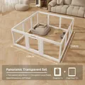 Enclos transparent de 150x150cm pour chiens avec 1 porte et 11 panneaux robustes - Blanc Miya Pur Acrylique 11+1