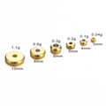 Macro comparison of various sizes for golden stainless steel spacer beads from 3mm to 10mm - 3mm (Hole 1.1mm) / Gold Flat Bead