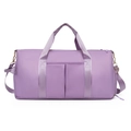 Water-resistant lavender purple fitness travel bag with shoulder strap and large capacity - Light Purple