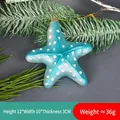 Blue glass starfish Christmas ornament with white dots and gold cord for tree decoration - Model 02-Blue Gradient Starfish