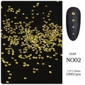 Miniature gold metal nail art studs NO02 1.0mm size for professional manicure design - 1.0mm / Gold