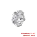 Hollow flower bead VZ383 in copper with zircon inlay, 9mm width spacer for jewelry - Platinum VZ383 4*9mm