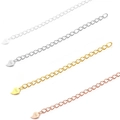 S925 sterling silver extension chains in silver gold and rose gold with heart charms - 8CM Heart Extension Chain