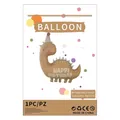 Ballon dinosaure kaki avec chapeau d'anniversaire et texte imprimé 83x77cm - Dinosaure avec Chapeau d'Anniversaire Mat