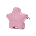Chic pink star-shaped PVC jelly bag with glossy finish and secure zipper closure - Pink