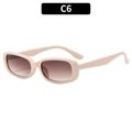 Y2K vintage square sunglasses with beige frames and heart studs in C6 colorway - Beige Frame Gradient Tea Lens