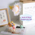 DIY Sailor Moon Nachttischlampe mit flexiblem Hals und Spitzenbesatz, Größe 8x35cm - Gelbe Augenschutzlampe + Ladekabel + Materialset