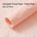 Hand-crinkled pink floral wrapping paper sheets, 52x55cm size for gift bouquet packaging - 52*55cm (5 Sheets/Pack) / Floral Pink