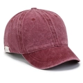 Gorra vintage de algodón lavado en burdeos con visera corta y detalle de etiqueta - Ajustable / Rojo