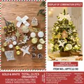 31-piece gold and white Christmas tree ornament set for 90cm tree decorations - Gold & White (31 Pieces)