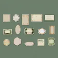 Vintage forest green gold-foiled paper stickers, 15 floral designs for DIY scrapbooking - Green Field