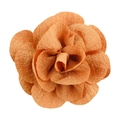 Detailed top view of a 7cm orange handmade bubble crepe fabric flower accessory - No.6 Orange