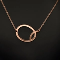 Elegant rose gold necklace featuring a polished hollow letter Q pendant on a fine link chain - Rose Gold Q