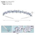 Detailansicht des silbernen Braut-Haarreifens mit Maßen 12,5 cm und 23 g Zirkon-Gewicht - Minimalistischer Dünner Stil (TS-J3399S) / Silber