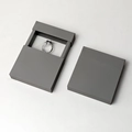 Dark grey minimalist PE film suspension jewelry box for rings with drawer design - Grey Covered Drawer Box (With Inner Box) / 7*7*2cm / Gray