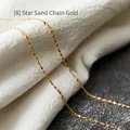 Titanium gold plated starry sand chain necklace featuring a textured glitter effect - Sparkling Sand Chain (45cm) / Gold