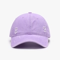 Cappellino da baseball in cotone lavato viola con dettagli consumati vintage stile street - Regolabile / Viola