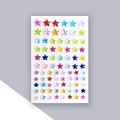 Colorful star-shaped acrylic rhinestones for body art and DIY crafts on a clear sheet - Star - Rainbow
