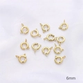 Set of 11 pieces 14k gold-filled 6mm round spring ring clasps for DIY jewelry making - 6mm Spring Clasp / 14K Gold