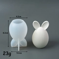 Striped faceless bunny silicone mold for DIY Easter candles and plaster crafts - Striped Egg Rabbit