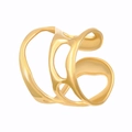 Irregular liquid style open ring in golden finish with minimalist hollow design - Organic Liquid Style (N-1101)