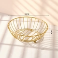 Modern gold iron wire fruit basket with stabilizing ball feet, 20cm diameter - Small (20x6cm) / Gold