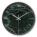 Modern 12-inch wall clock with dark green marble pattern dial and black frame - 015H Dark Green Marble-Black Frame